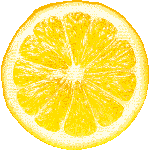 A dithered image of a lemon slice.